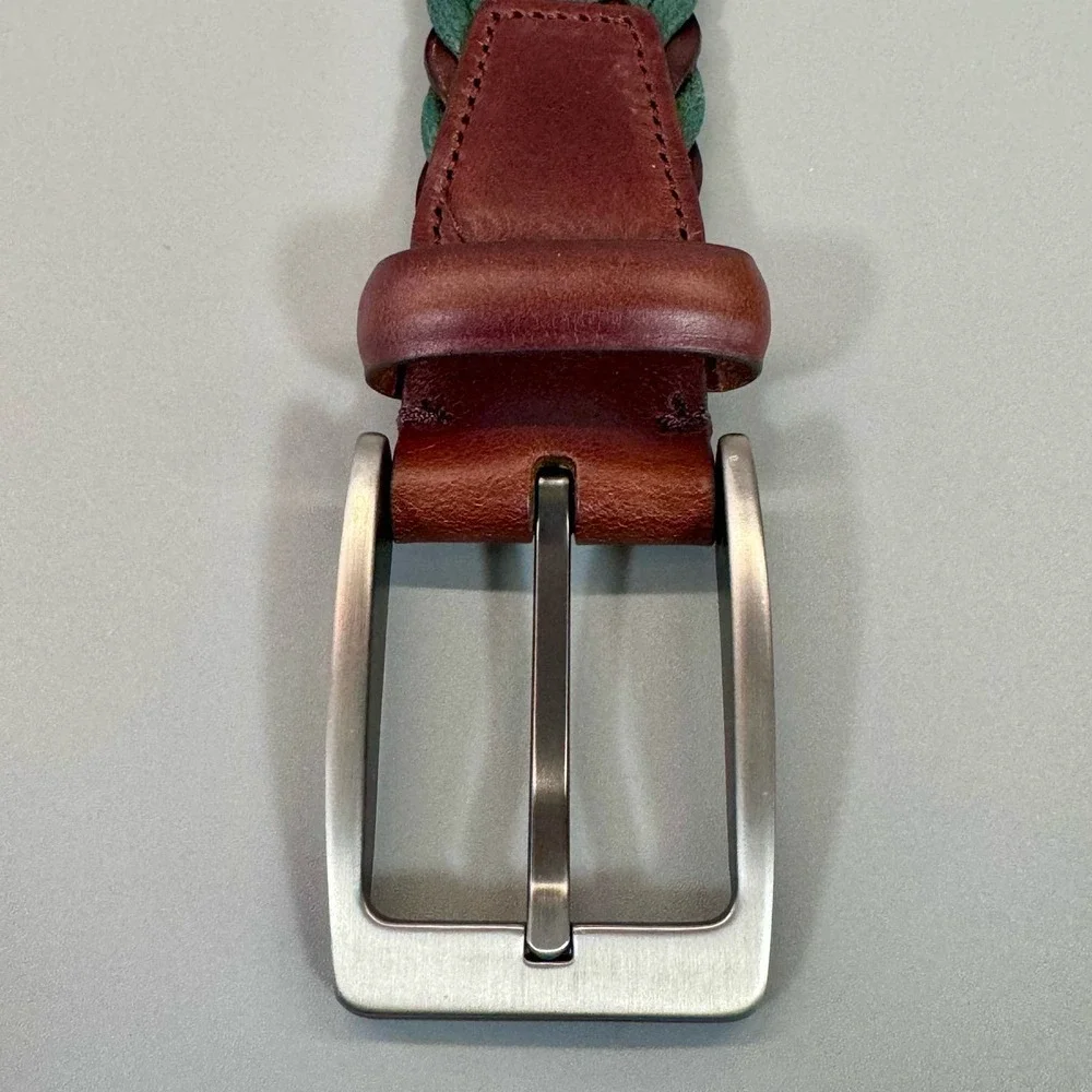 Italian Chevron Braided Leather Belt NWOT‎